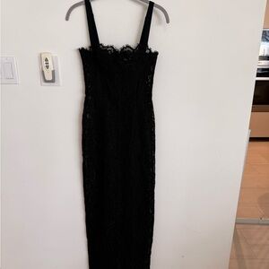 ELSA Black Strapless Lace Dress XS